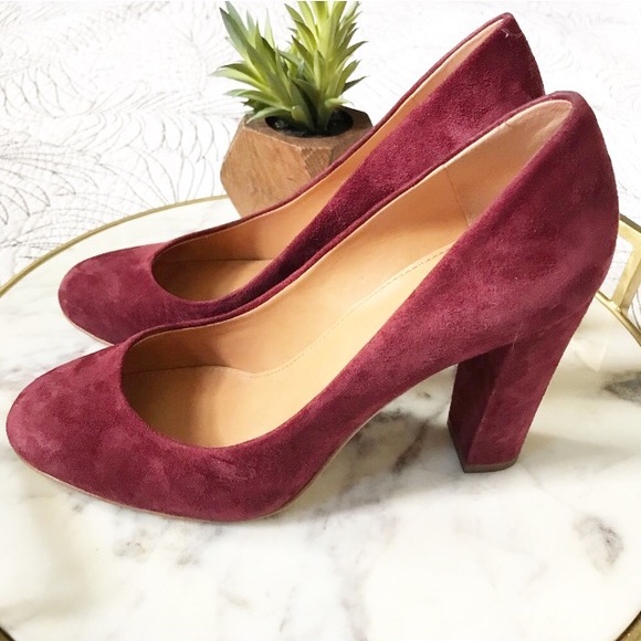 J. Crew Shoes - J. Crew • Burgundy Suede Leather Heels